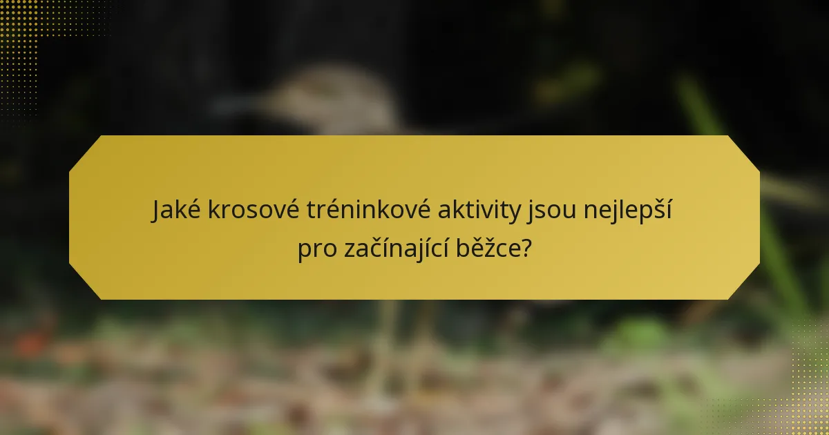 Jaké krosové tréninkové aktivity jsou nejlepší pro začínající běžce?
